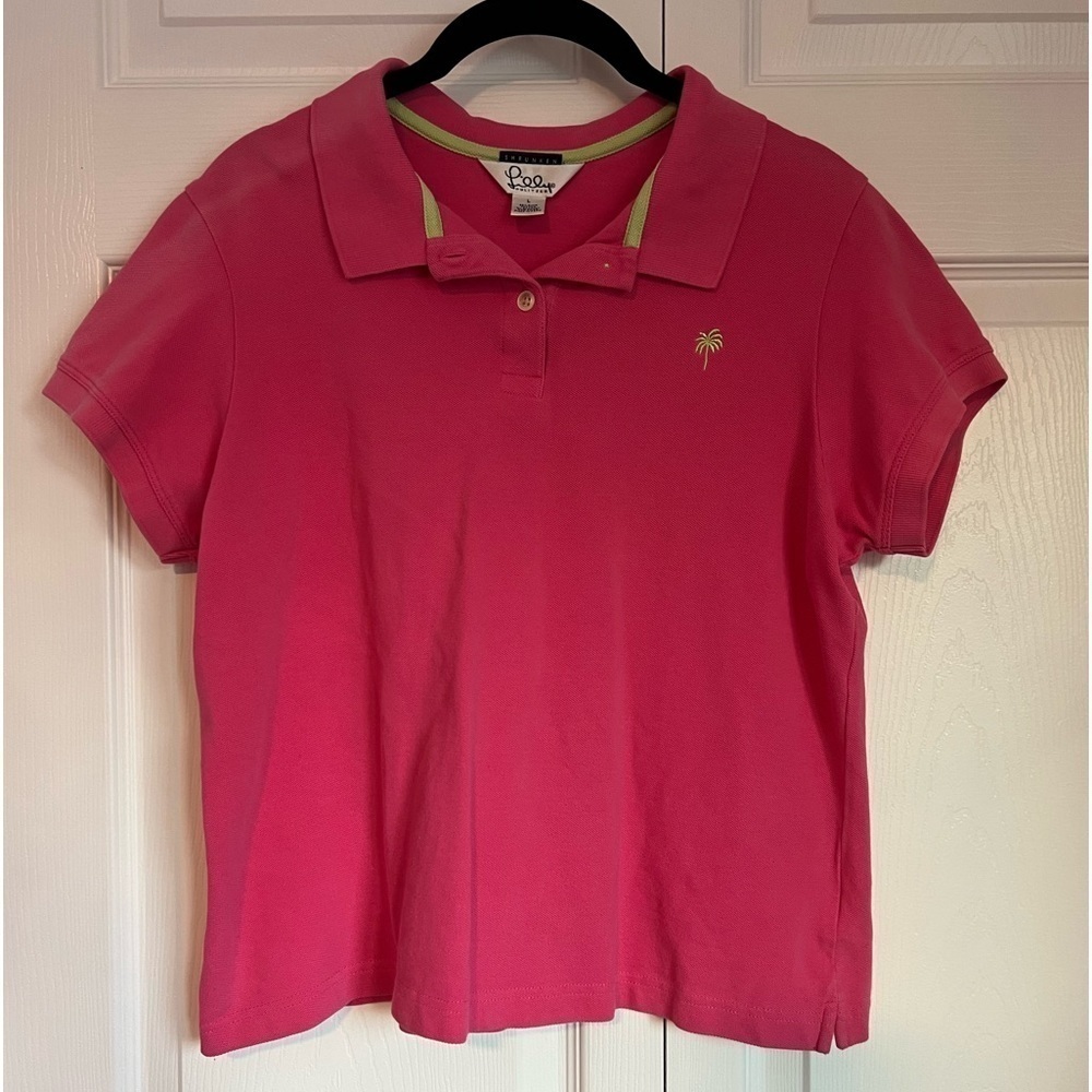Lily Pulitzer Shrunken Short Sleeved Pink Polo Shirt